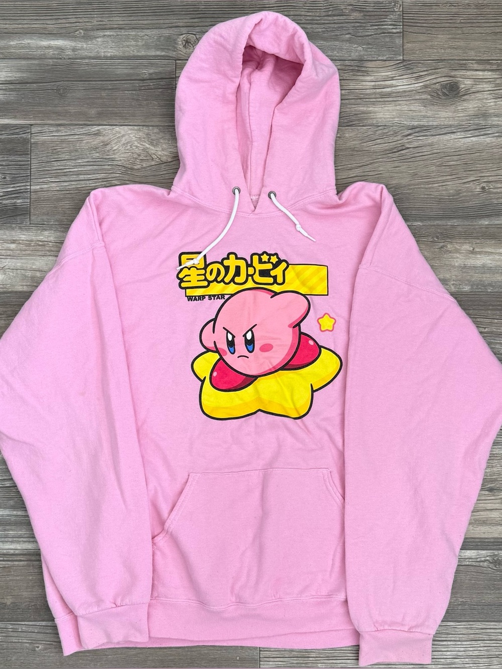 Nintendo Pink Kirby Warp Star Graphic Pullover Hoodie Size 2XL